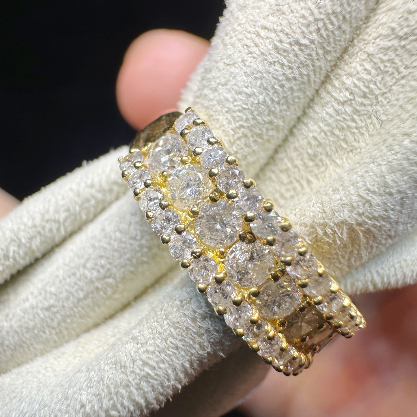 18K Gold 1.00ct Diamond Pave Ring|3.4g Elegant Classic Design|Japanese Inspired Fine Jewelry