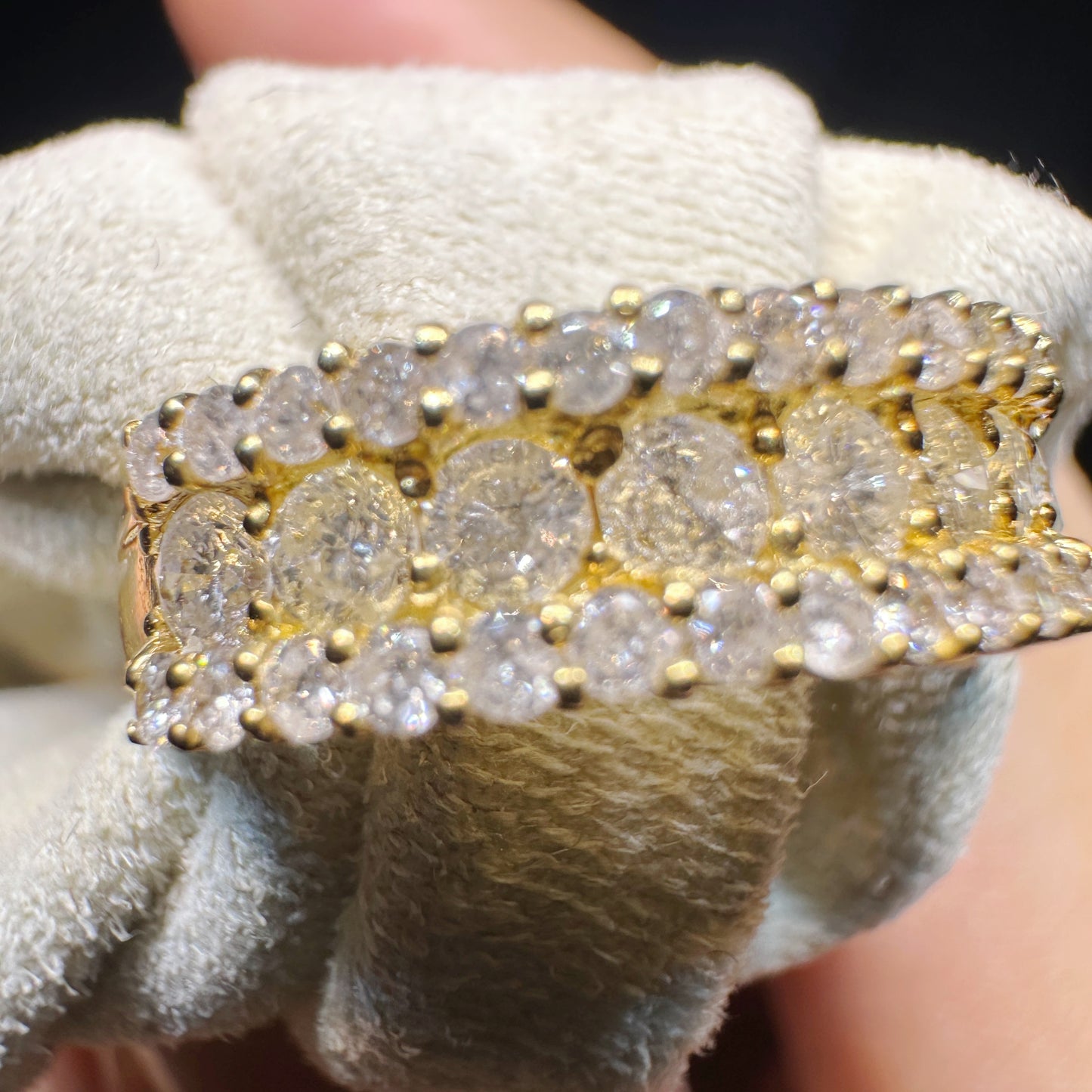 18K Gold 1.00ct Diamond Pave Ring|3.4g Elegant Classic Design|Japanese Inspired Fine Jewelry