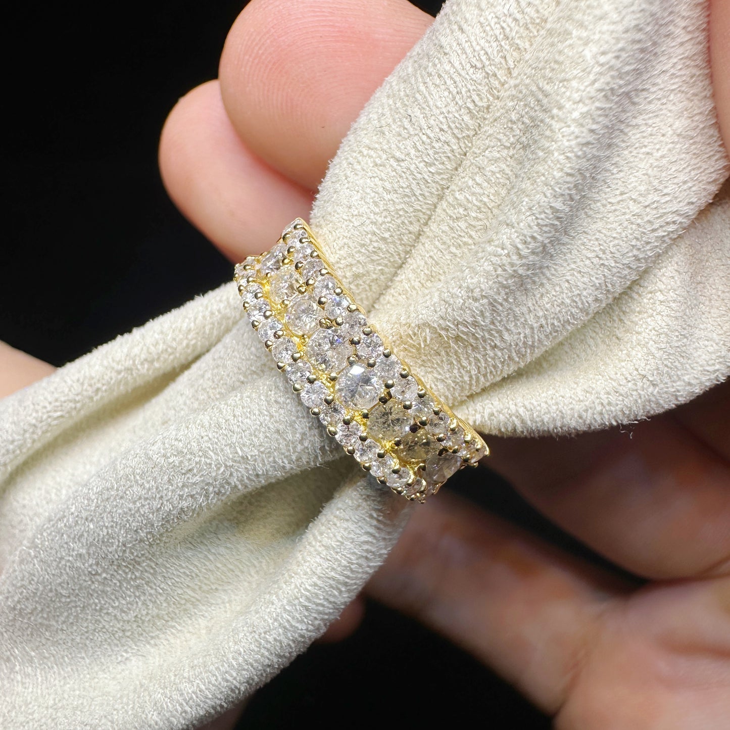 18K Gold 1.00ct Diamond Pave Ring|3.4g Elegant Classic Design|Japanese Inspired Fine Jewelry