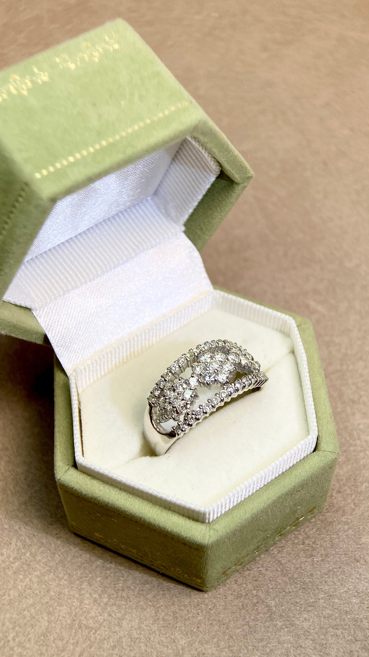 K18ゴールド&ダイヤモンドリング|ダイヤモンド2.31ct|日本製ヴィンテージエステートジュエリー