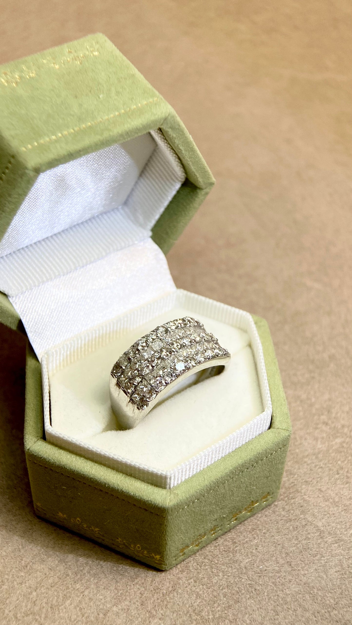 Pt900プラチナ&ダイヤモンドリング|ダイヤモンド0.308ct/0.10ct|日本製ヴィンテージエステートジュエリー