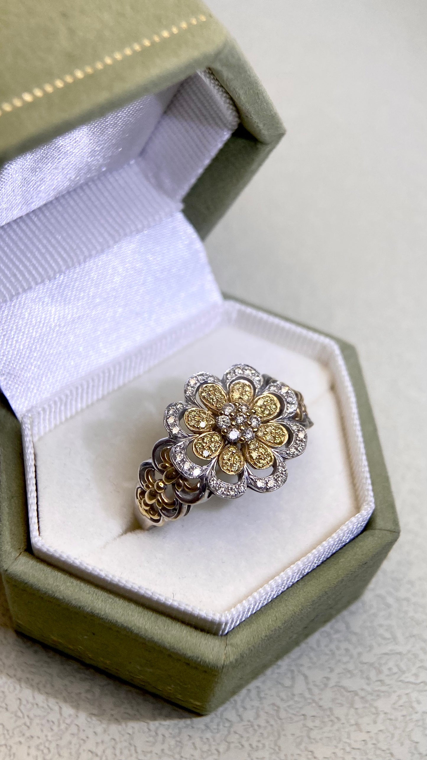 K18 Gold&Diamond Ring | Diamond 0.35ct | Japanese Vintage Estate Jewelry-BOYD
