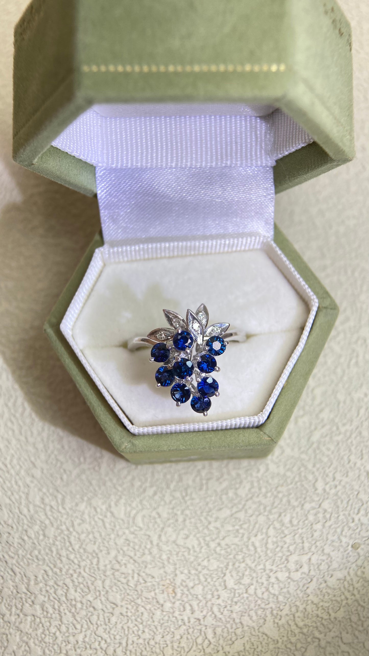 K14 Gold&Sapphire and Diamond Ring | Japanese Vintage Estate Jewelry-BING