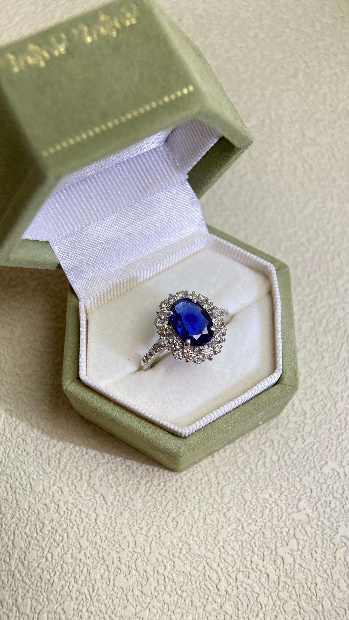 Pt950 Platinum&Sapphire and Diamond Ring | Sapphire 2.02ct | Diamond 0.69ct | Japanese Vintage Estate Jewelry-YPMO