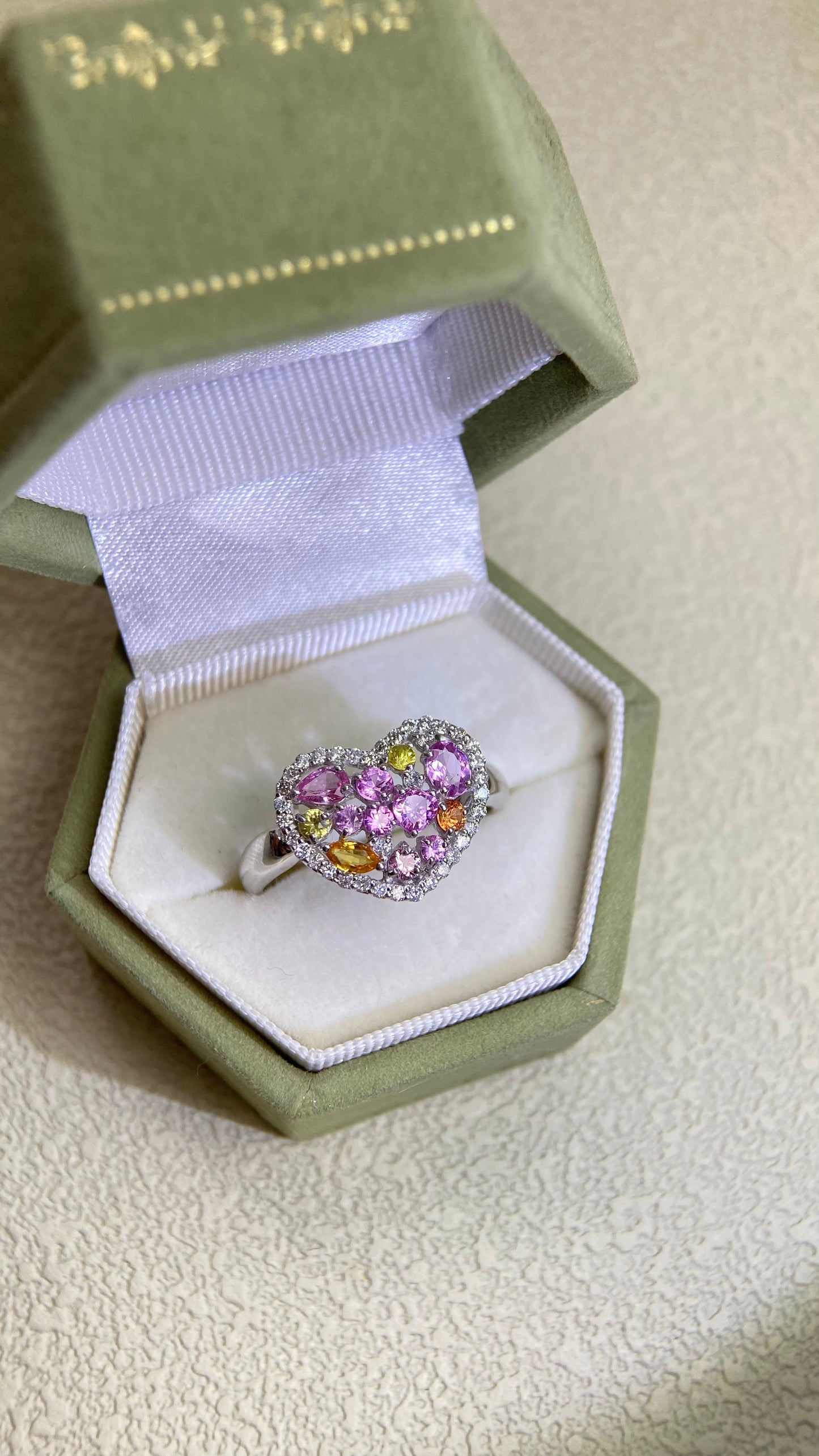 K18 White Gold&Sapphire and Diamond Ring | Sapphire 1.05ct | Diamond 0.25ct | Japanese Vintage Estate Jewelry-BOES