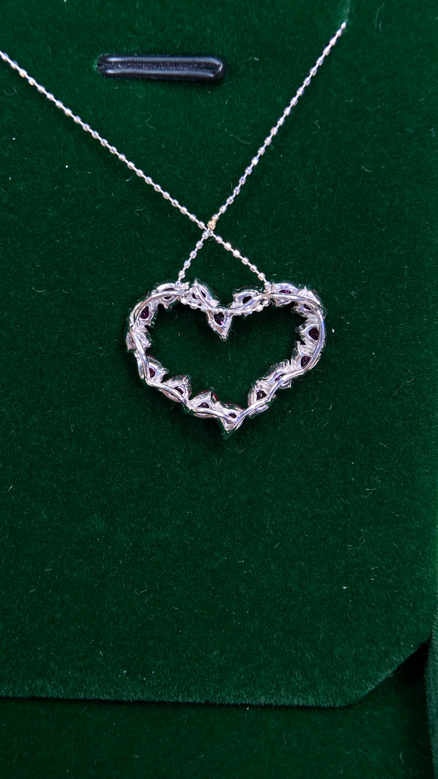 K18 White Gold&Ruby Necklace| Rubys: 1.93ct|Japanese Vintage Estate Jewelry -BKBQ