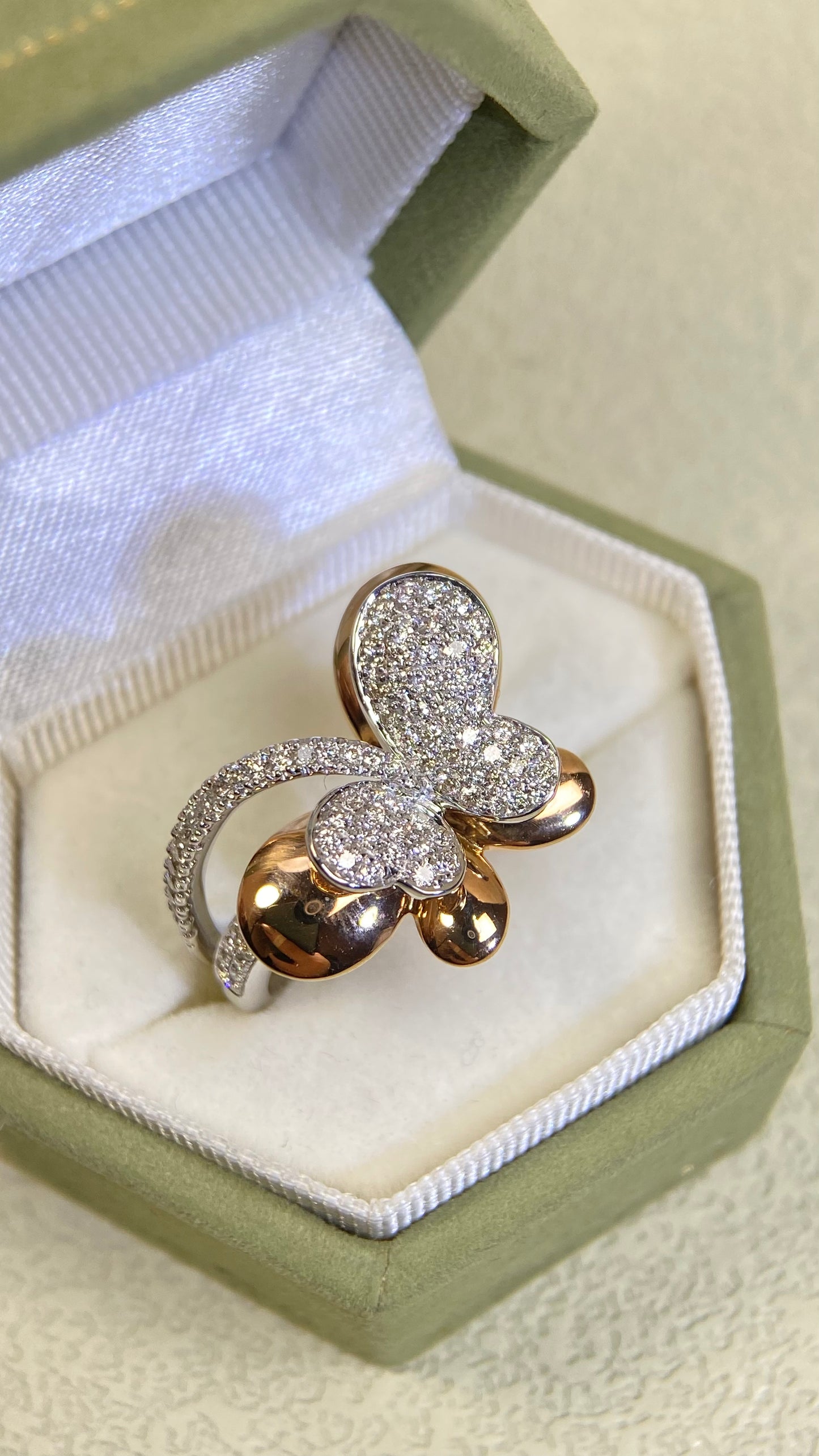 K18 Gold&Diamond Ring| Diamonds:0.75ct | Japanese Vintage Estate Jewelry -BSLO3299