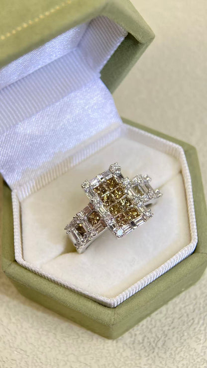 K18 Gold&Diamond Ring| Diamonds:2.00ct | Japanese Vintage Estate Jewelry -BSMJ3145