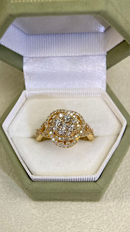 K18 Gold&Diamond Ring| Diamonds:0.90ct | Japanese Vintage Estate Jewelry -BSLO3302