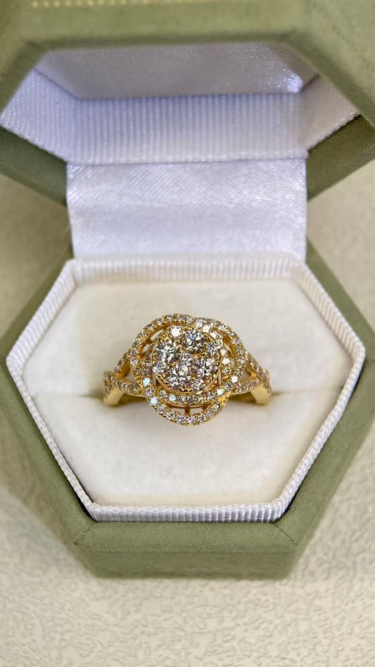 K18 Gold&Diamond Ring| Diamonds:0.90ct | Japanese Vintage Estate Jewelry -BSLO3302