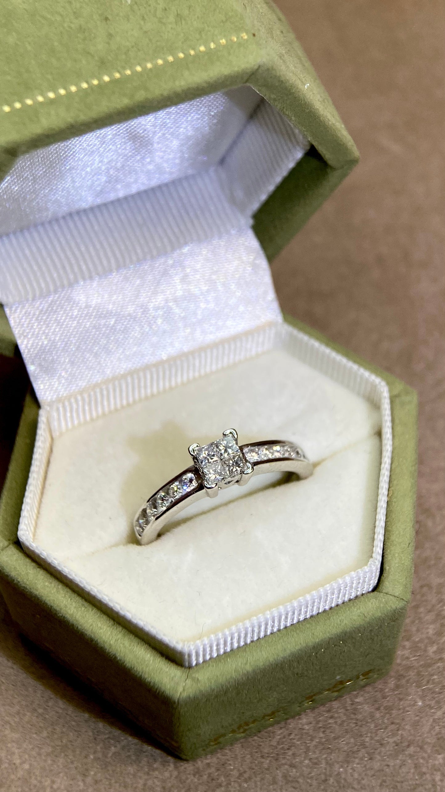 K18ホワイトゴールド＆ダイヤモンドリング｜ダイヤモンド0.50ct｜日本製ヴィンテージエステートジュエリー