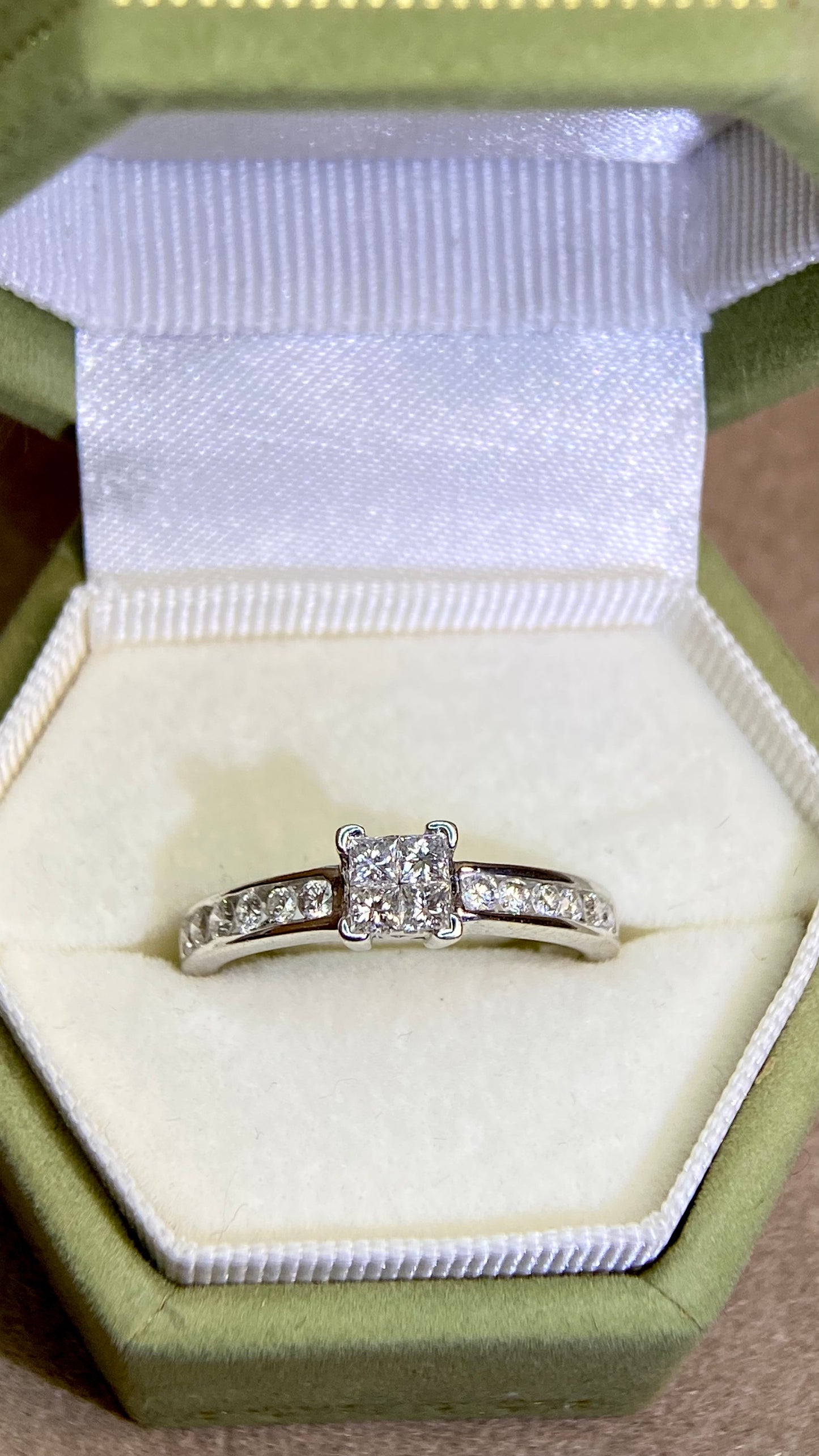 K18ホワイトゴールド＆ダイヤモンドリング｜ダイヤモンド0.50ct｜日本製ヴィンテージエステートジュエリー