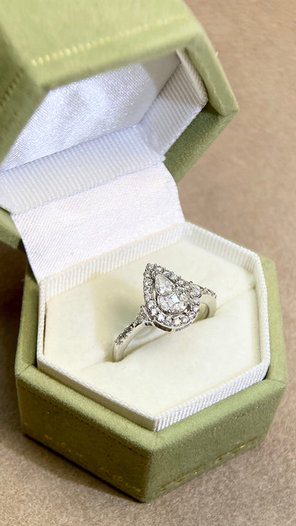 K18ホワイトゴールド＆ダイヤモンドリング｜ダイヤモンド0.65ct｜日本製ヴィンテージエステートジュエリー