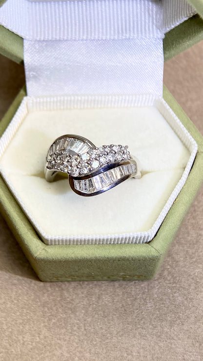 Pt900プラチナ＆ダイヤモンドリング｜ダイヤモンド1.10ct｜日本製ヴィンテージエステートジュエリー