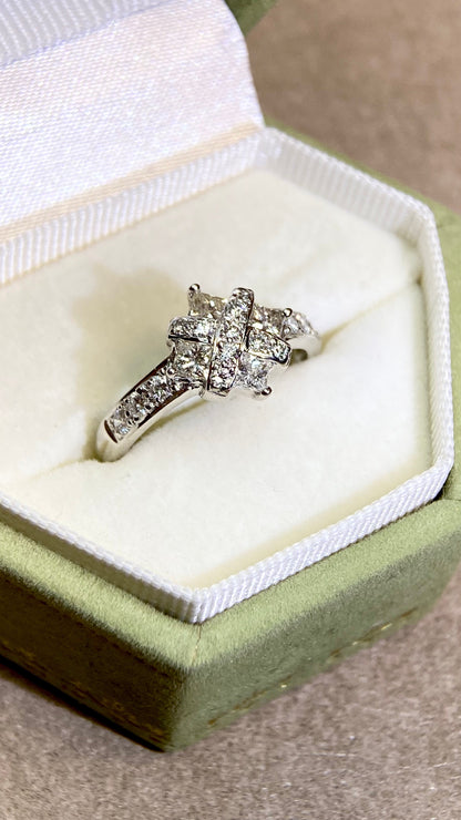 Pt900プラチナ＆ダイヤモンドリング｜ダイヤモンド0.70ct｜日本製ヴィンテージエステートジュエリー