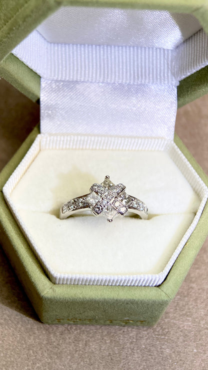 Pt900プラチナ＆ダイヤモンドリング｜ダイヤモンド0.70ct｜日本製ヴィンテージエステートジュエリー