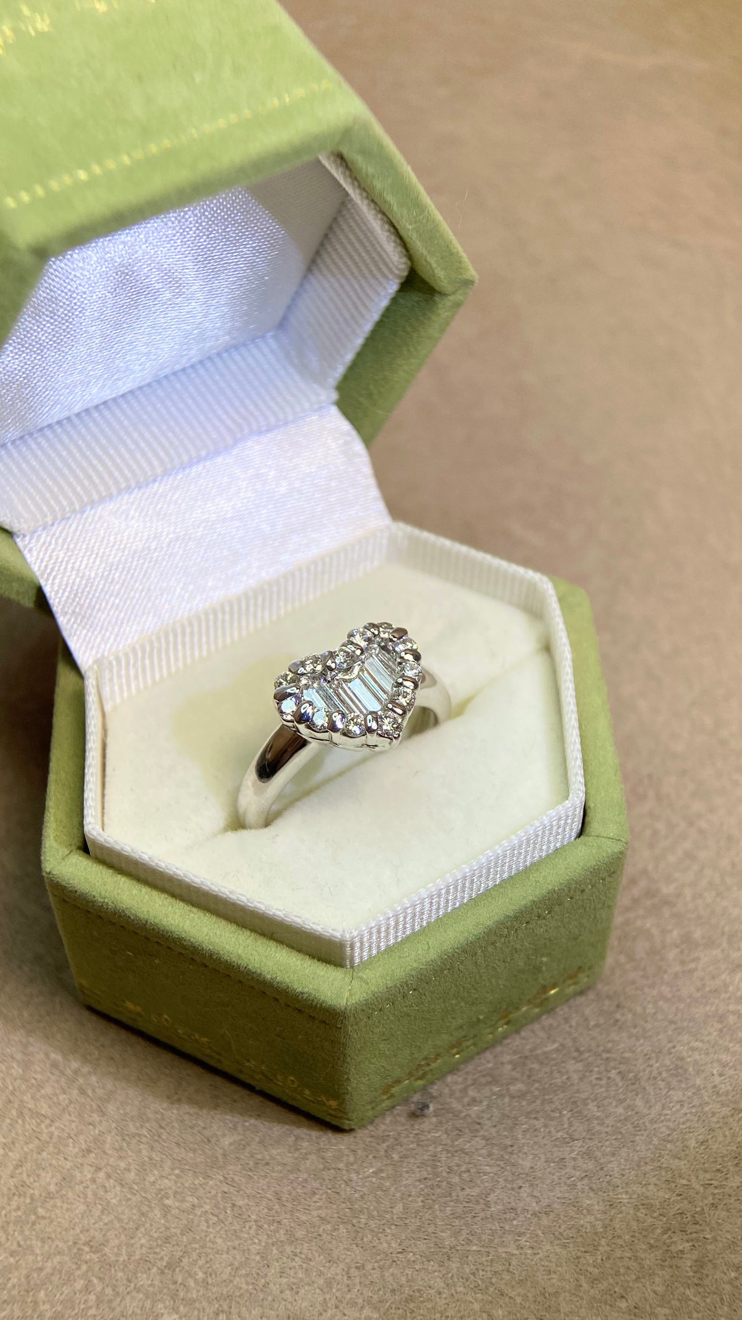 Pt900プラチナ＆ダイヤモンドリング｜ダイヤモンド0.308ct/0.10ct｜日本製ヴィンテージエステートジュエリー