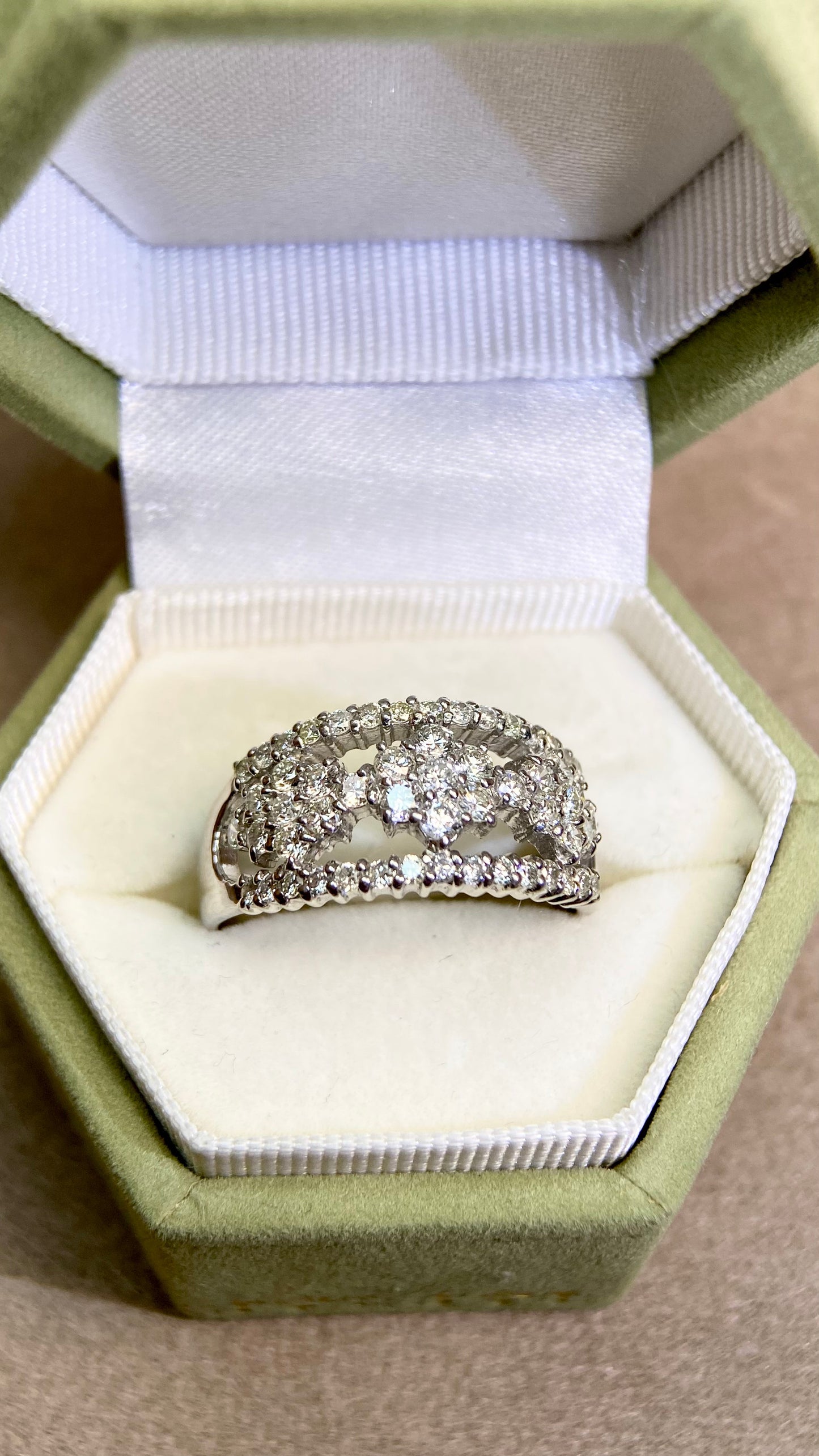 K18ゴールド＆ダイヤモンドリング｜ダイヤモンド2.31ct｜日本製ヴィンテージエステートジュエリー