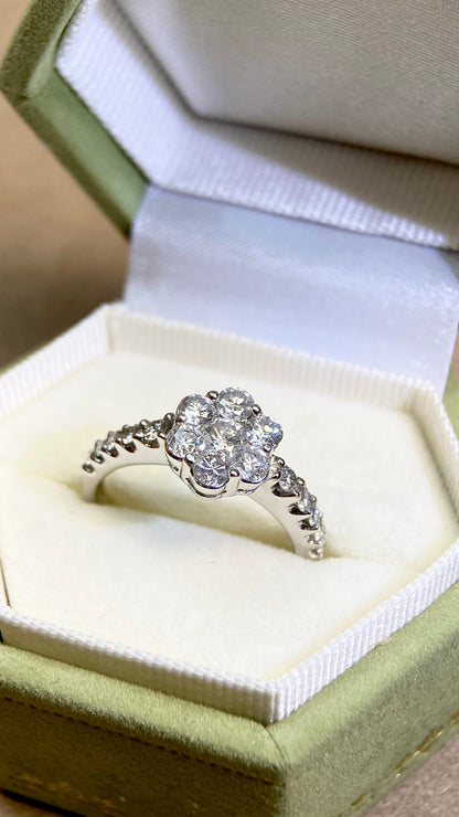 Pt900プラチナ＆ダイヤモンドリング｜ダイヤモンド0.28ct/0.25ct｜日本製ヴィンテージエステートジュエリー