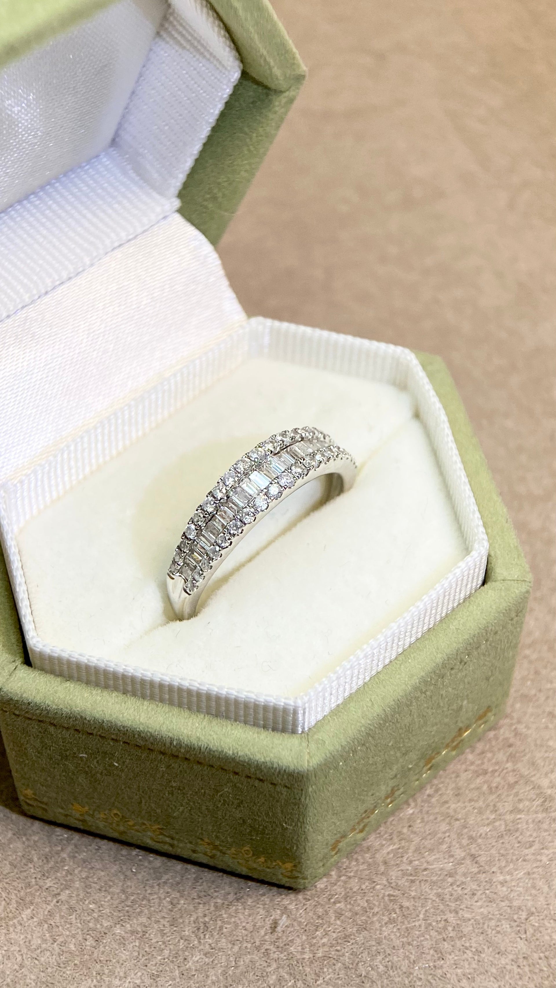 K18 White Gold&Diamond Ring | Diamond 0.50ct | Japanese Vintage 