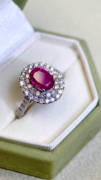 Pt900プラチナ＆ダイヤモンドリング｜ダイヤモンド0.28ct/0.25ct｜日本製ヴィンテージエステートジュエリー