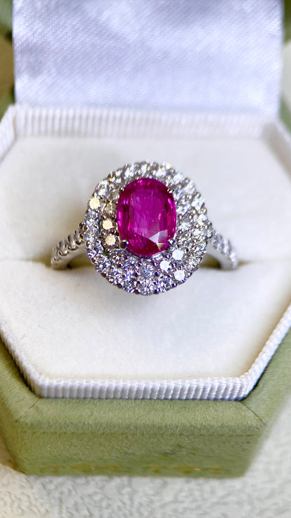 Pt900プラチナ＆ダイヤモンドリング｜ダイヤモンド0.28ct/0.25ct｜日本製ヴィンテージエステートジュエリー