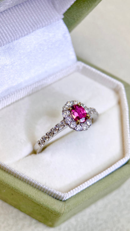 Pt900プラチナ＆ダイヤモンドリング｜ダイヤモンド0.28ct/0.25ct｜日本製ヴィンテージエステートジュエリー