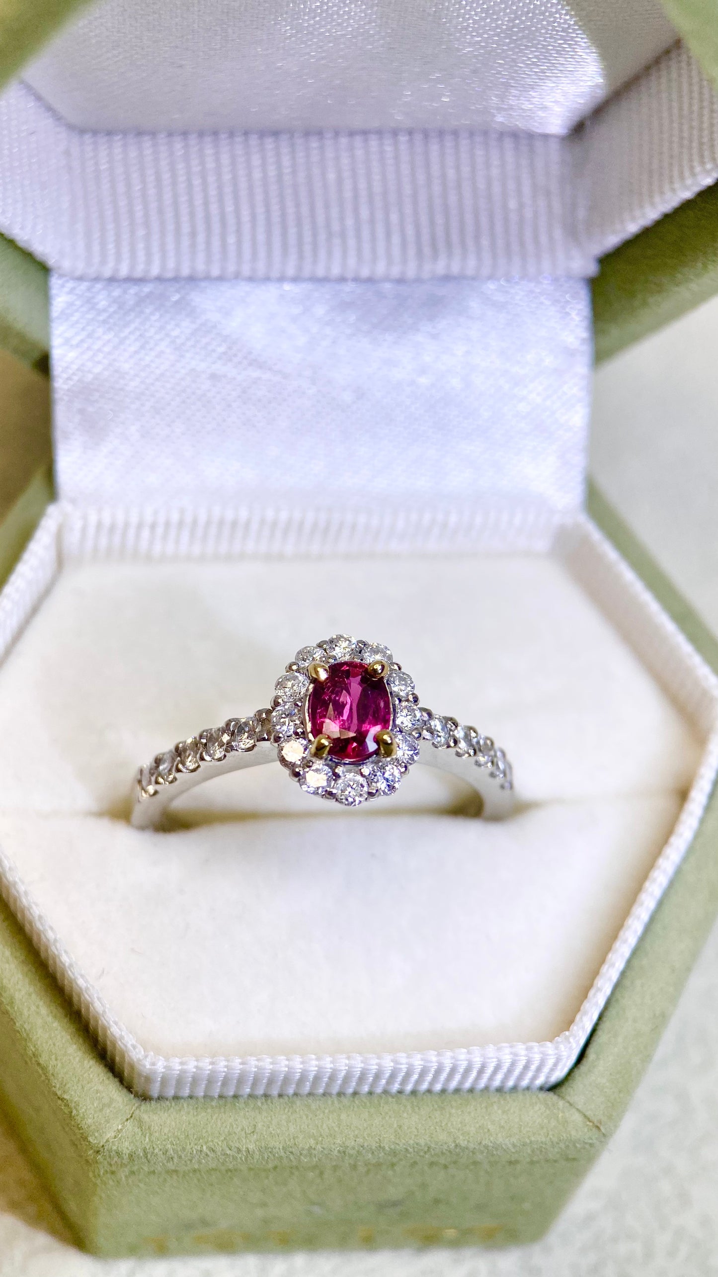 Pt900プラチナ＆ダイヤモンドリング｜ダイヤモンド0.28ct/0.25ct｜日本製ヴィンテージエステートジュエリー