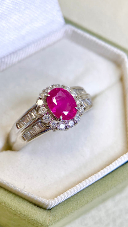 Pt900プラチナ＆ダイヤモンドリング｜ダイヤモンド0.308ct/0.10ct｜日本製ヴィンテージエステートジュエリー