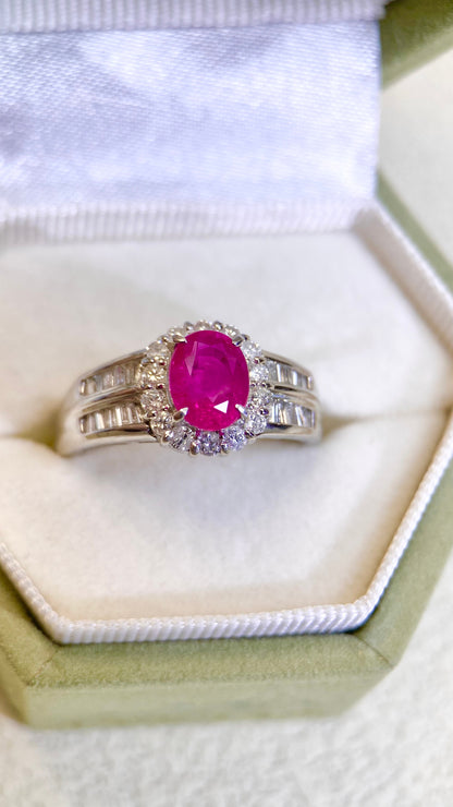 Pt900プラチナ＆ダイヤモンドリング｜ダイヤモンド0.308ct/0.10ct｜日本製ヴィンテージエステートジュエリー