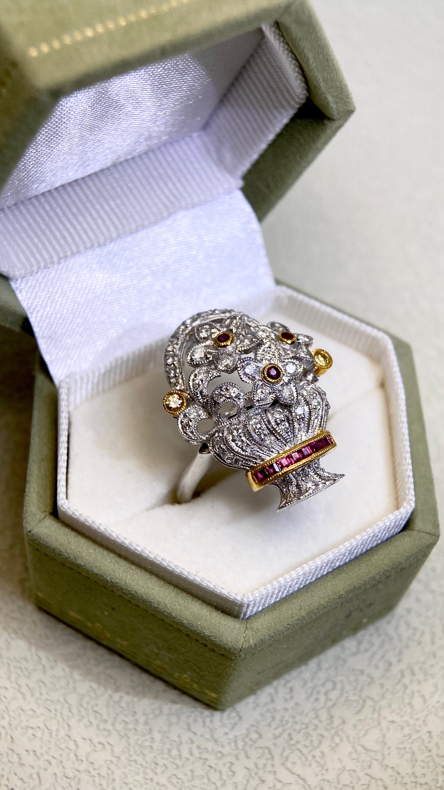 K18ゴールド＆ダイヤモンドリング｜ダイヤモンド2.31ct｜日本製ヴィンテージエステートジュエリー