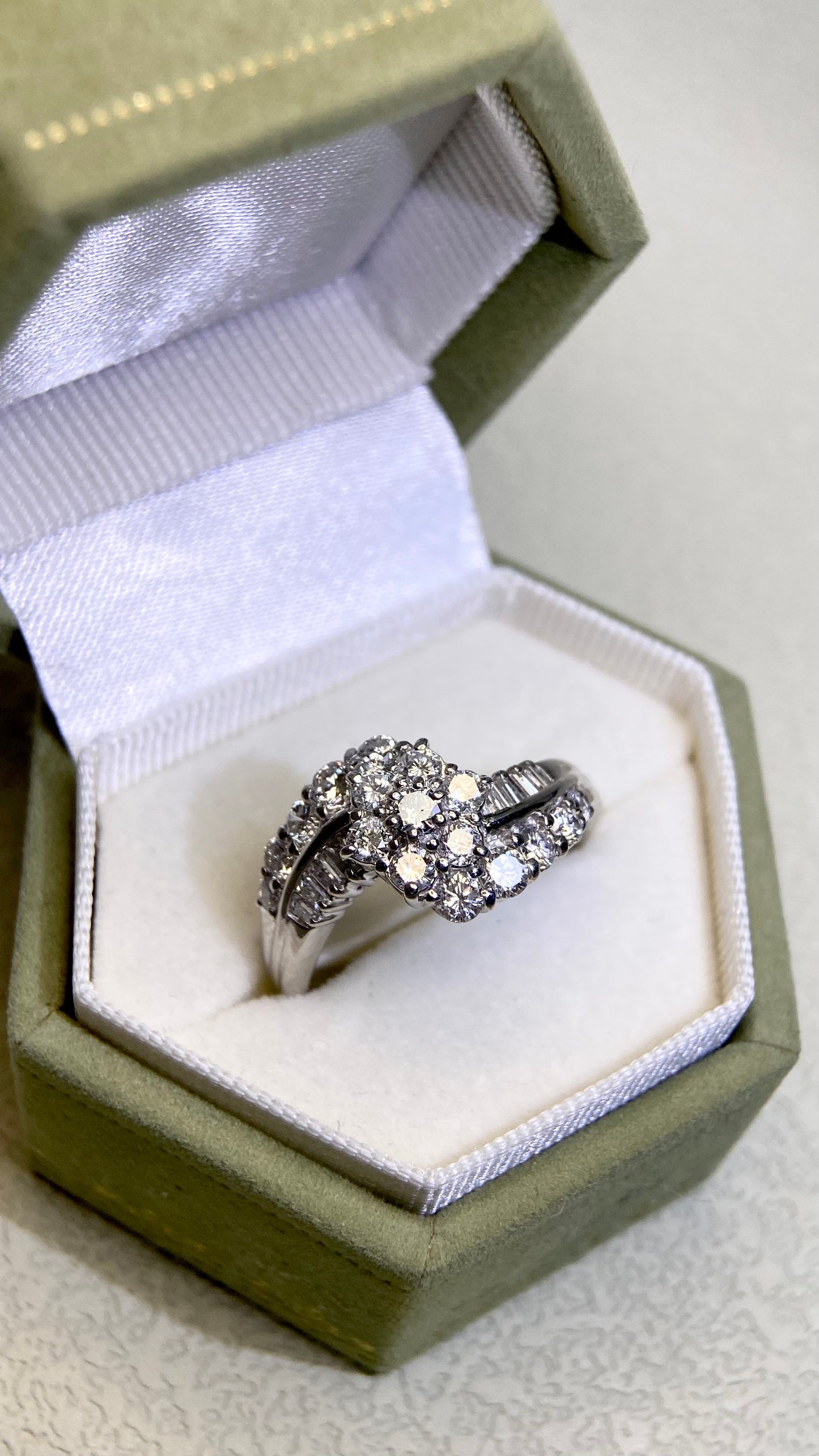 Pt900 Platinum&Diamond Ring | Diamond 1.16ct | Japanese Vintage Estate Jewelry-BOLB
