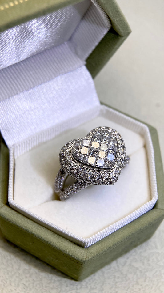 K18ゴールド＆ダイヤモンドリング｜ダイヤモンド2.31ct｜日本製ヴィンテージエステートジュエリー