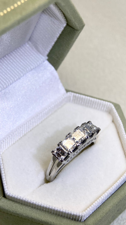 Pt900 Platinum&Diamond Ring | Diamond 1.03ct | Japanese Vintage Estate Jewelry-BOIH