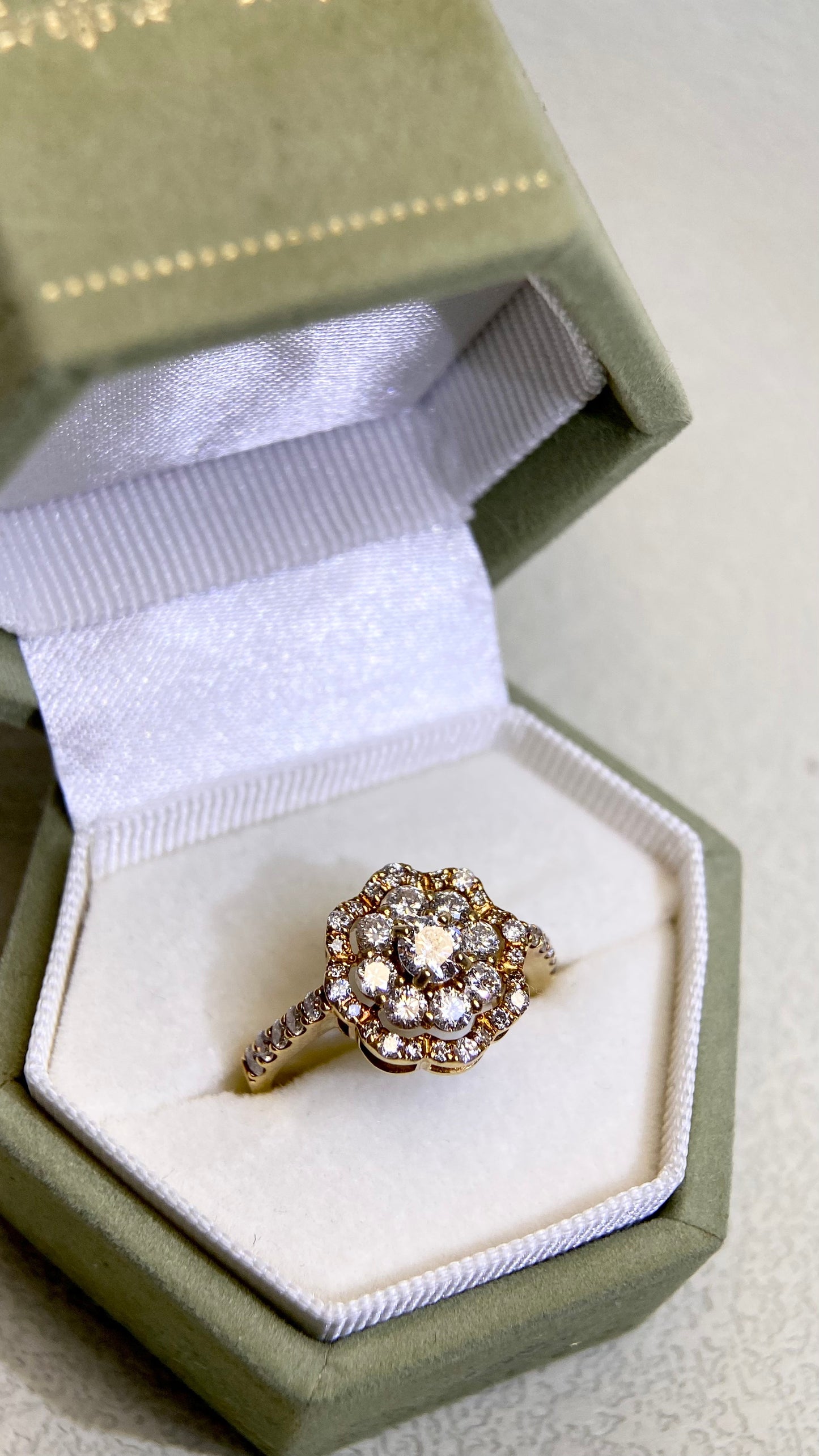 K18 Gold&Diamond Ring | Diamond 1.00ct | Japanese Vintage Estate Jewelry-BPEY