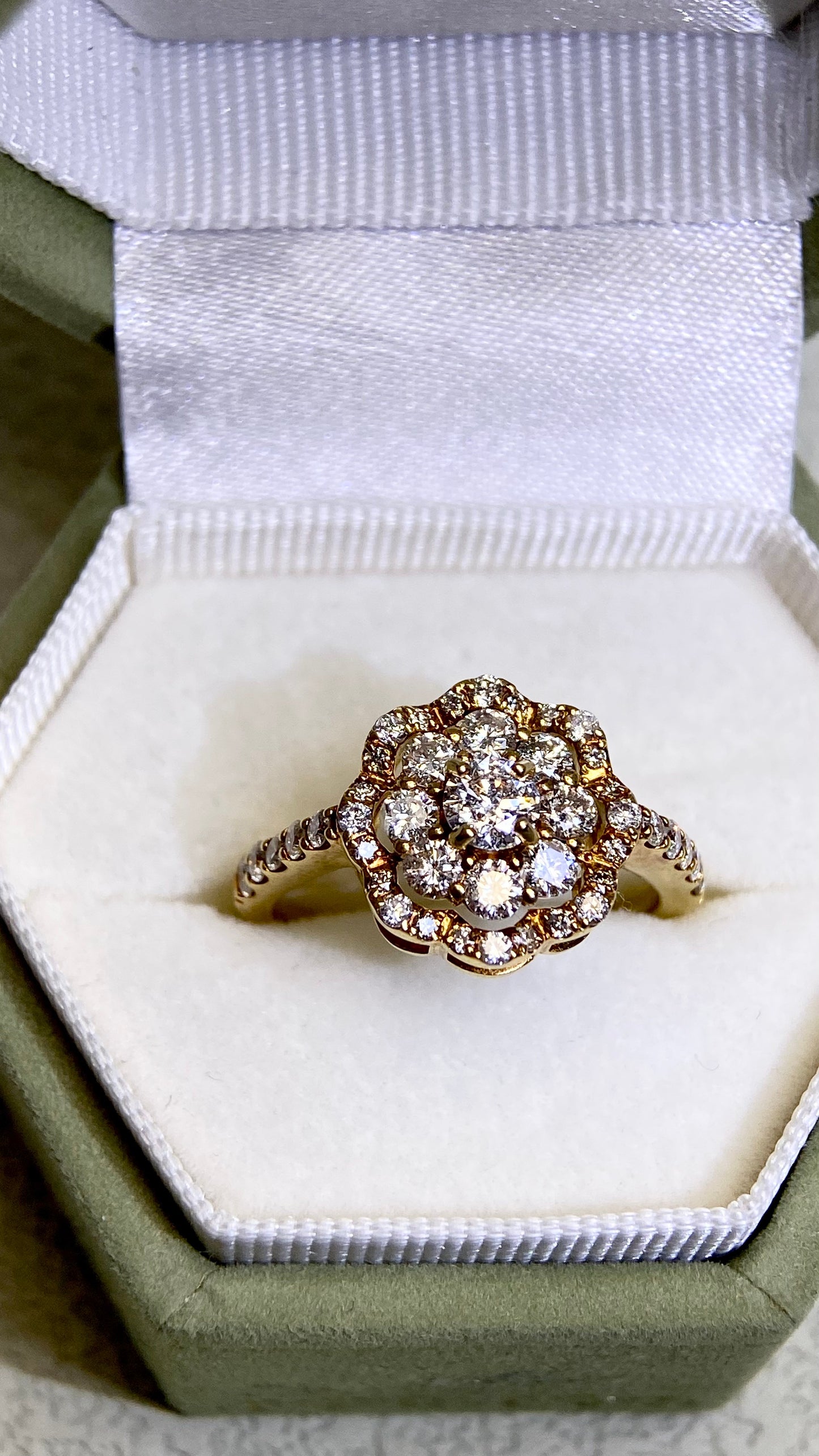 K18 Gold&Diamond Ring | Diamond 1.00ct | Japanese Vintage Estate Jewelry-BPEY