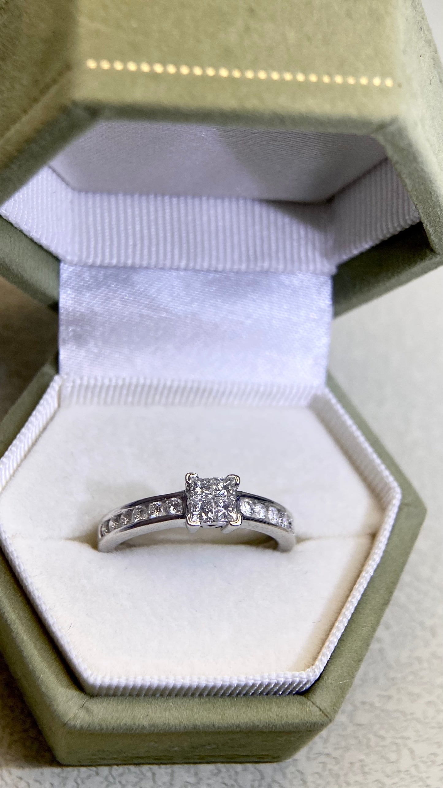 K18 White Gold&Diamond Ring | Diamond 0.50ct | Japanese Vintage Estate Jewelry-AHFU