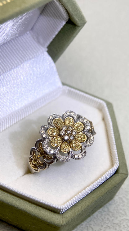 K18 Gold&Diamond Ring | Diamond 0.35ct | Japanese Vintage Estate Jewelry-BOYD