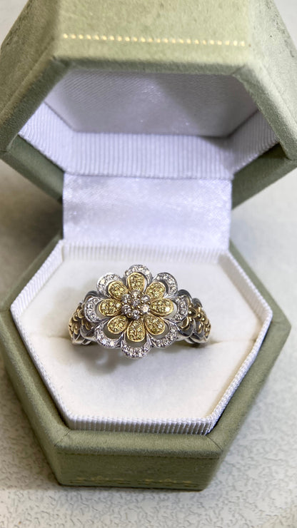 K18 Gold&Diamond Ring | Diamond 0.35ct | Japanese Vintage Estate Jewelry-BOYD