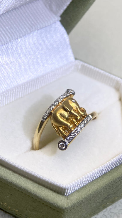750 Gold(18K)&Diamond Ring | Diamond | Japanese Vintage Estate Jewelry-BPKN
