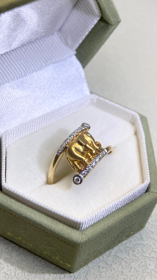 750 Gold(18K)&Diamond Ring | Diamond | Japanese Vintage Estate Jewelry-BPKN