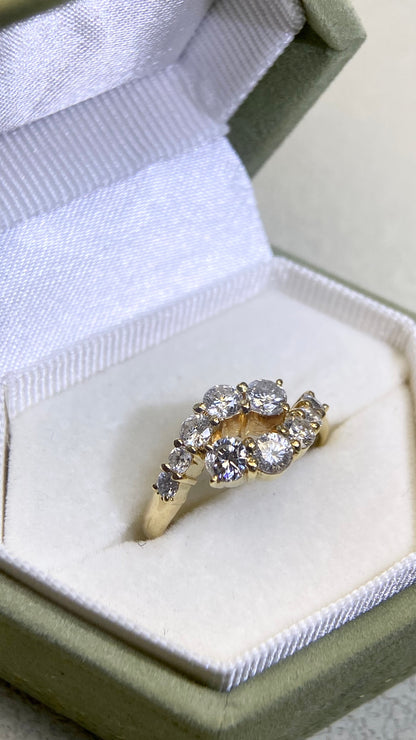 K18 Gold&Diamond Ring | Diamond 1.11ct | Japanese Vintage Estate Jewelry-BMHE