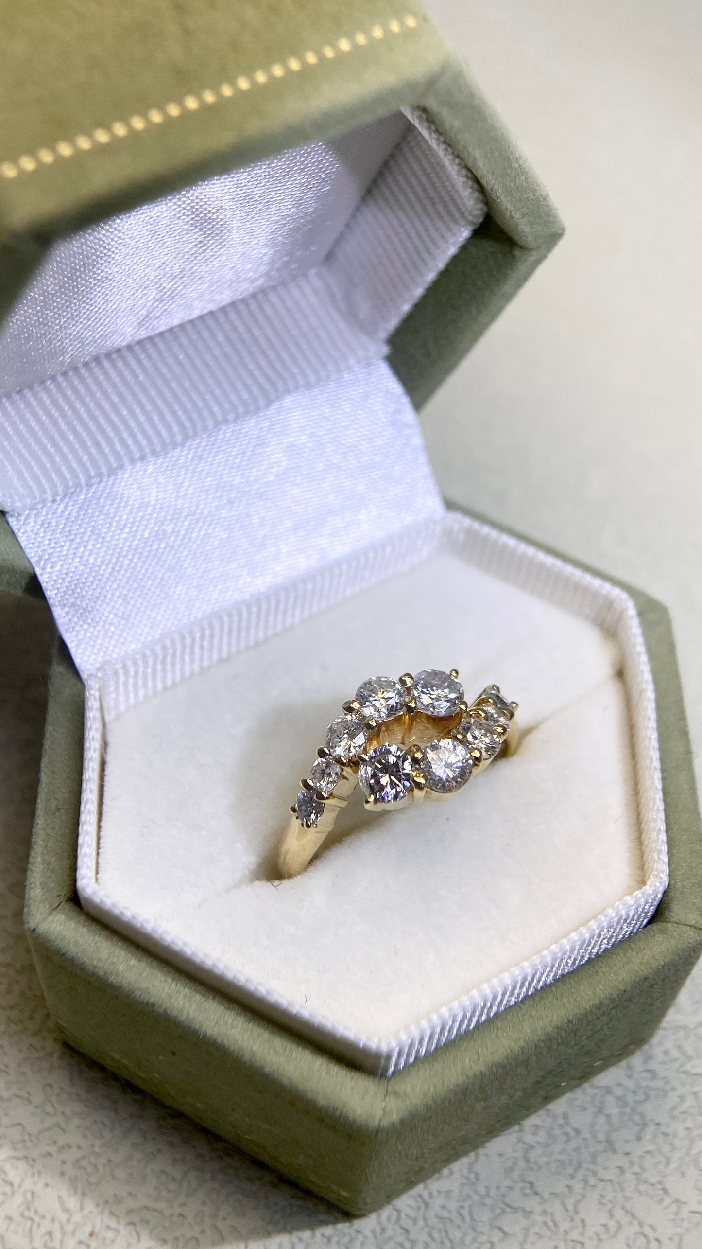 K18 Gold&Diamond Ring | Diamond 1.11ct | Japanese Vintage Estate Jewelry-BMHE