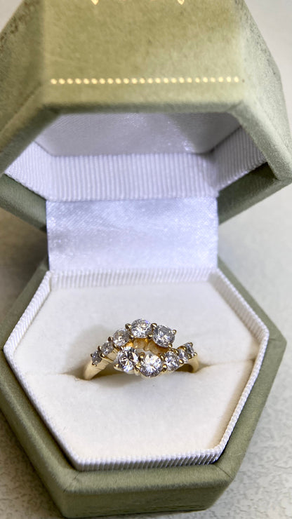 K18 Gold&Diamond Ring | Diamond 1.11ct | Japanese Vintage Estate Jewelry-BMHE