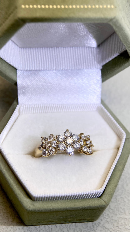 K18 Gold&Diamond Ring | Diamond 1.00ct | Japanese Vintage Estate Jewelry-BFOP