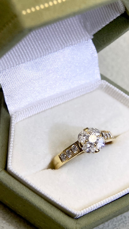 750 Gold(18K)&Diamond Ring | Diamond 0.77ct | Japanese Vintage Estate Jewelry-BHDQ