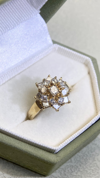 K18 Gold&Diamond Ring | Diamond 1.00ct | Japanese Vintage Estate Jewelry-BIBF