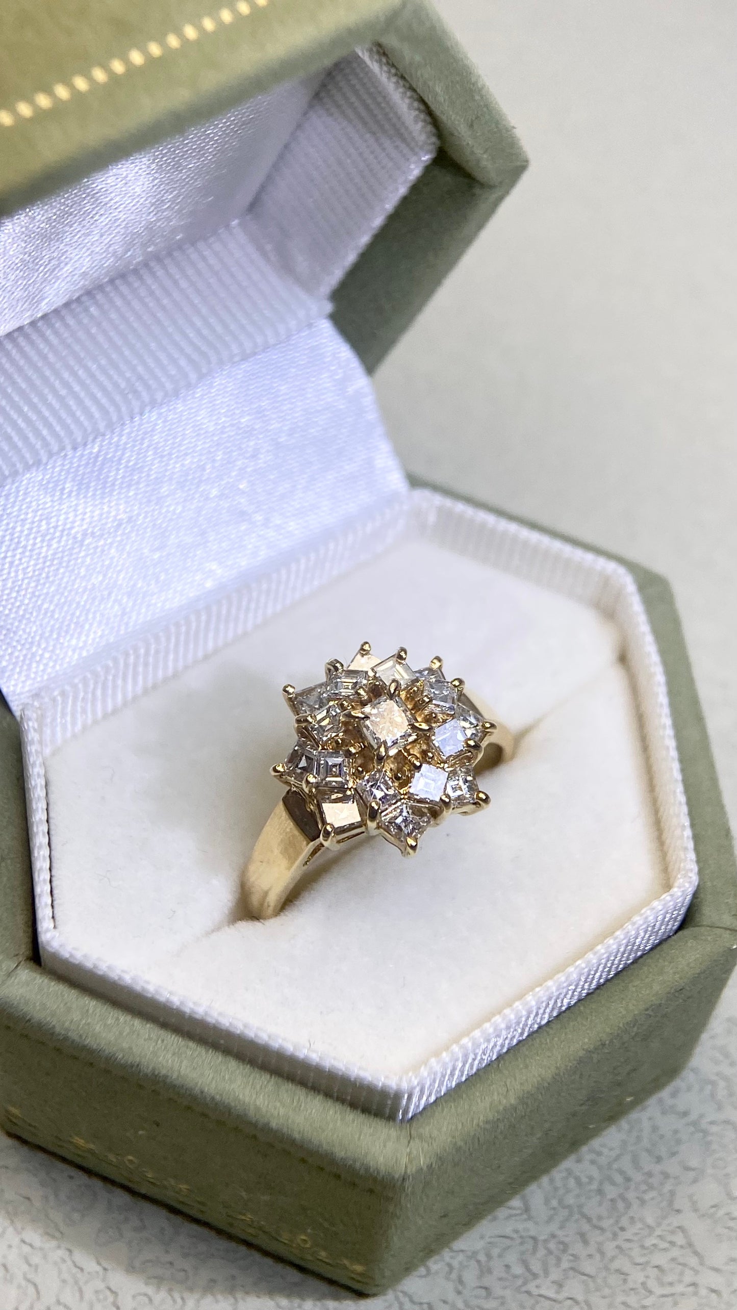 K18 Gold&Diamond Ring | Diamond 1.00ct | Japanese Vintage Estate Jewelry-BIBF