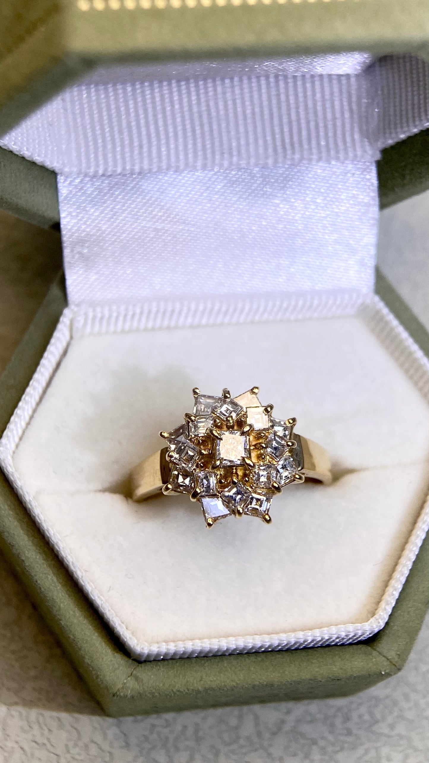 K18 Gold&Diamond Ring | Diamond 1.00ct | Japanese Vintage Estate Jewelry-BIBF