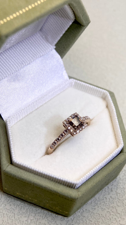 K18 Gold&Diamond Ring | Diamond 0.51ct/0.17ct | Japanese Vintage Estate Jewelry-BBOE